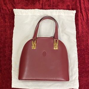 Authentic!!Cartier Dome Satchel Bordeaux